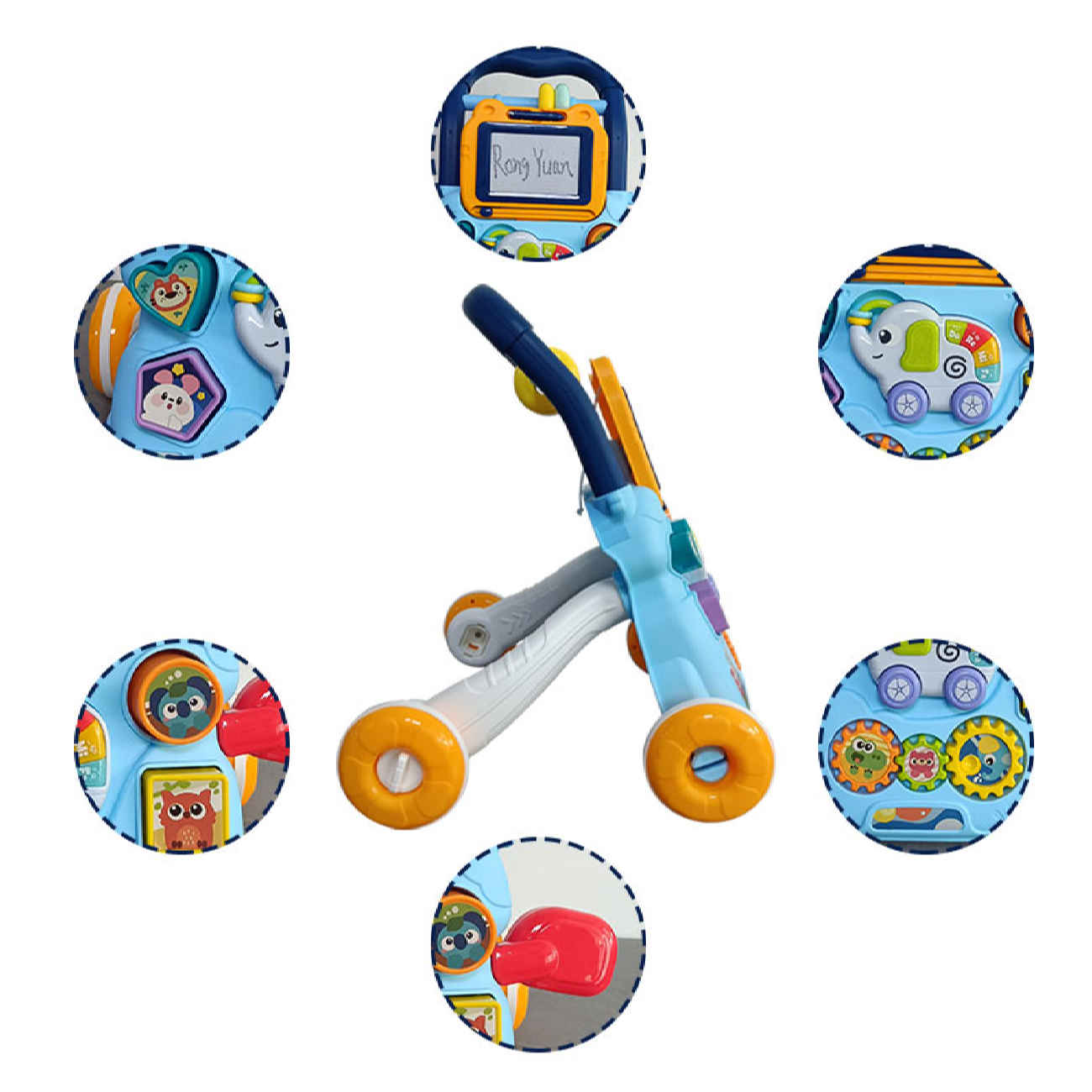 Trotteur pour Bébé à Thème Animal – Jouet Éducatif Interactif avec Musique et Activités d’Apprentissage