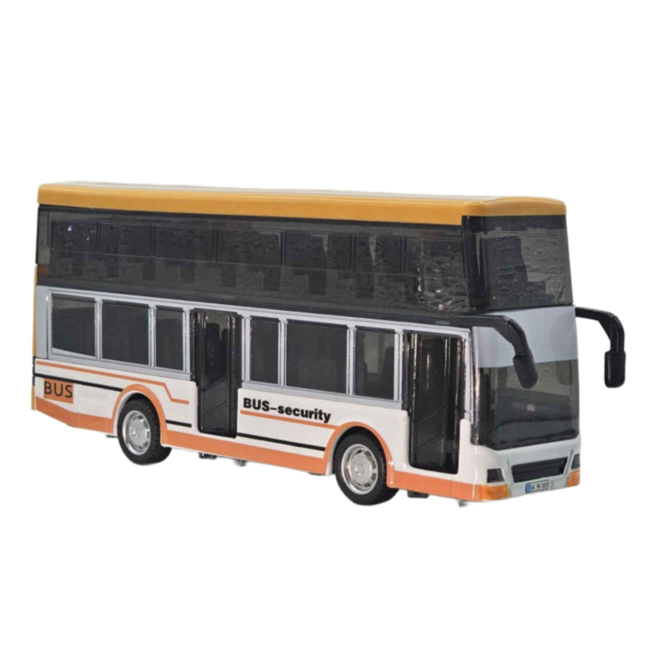 Jouet bus urbain à deux étages en métal moulé – à friction et musical – Portes ouvrantes
