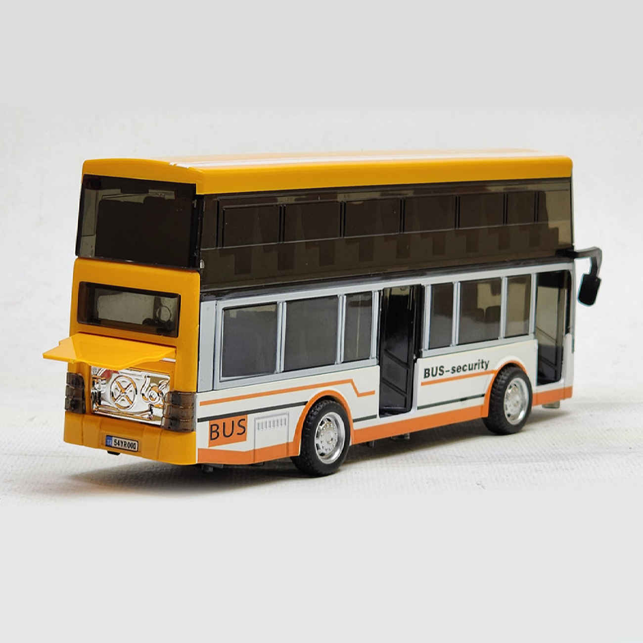 Jouet bus urbain à deux étages en métal moulé – à friction et musical – Portes ouvrantes