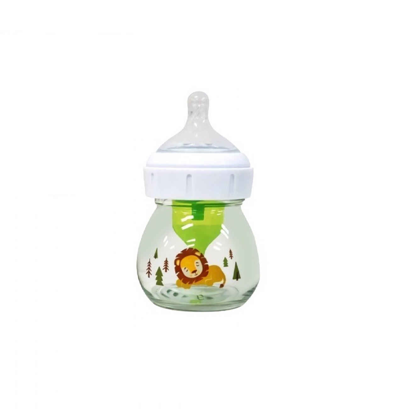 Biberon Bébé en Verre Dr. Brown – Motif Lion de la Jungle – 60 ml