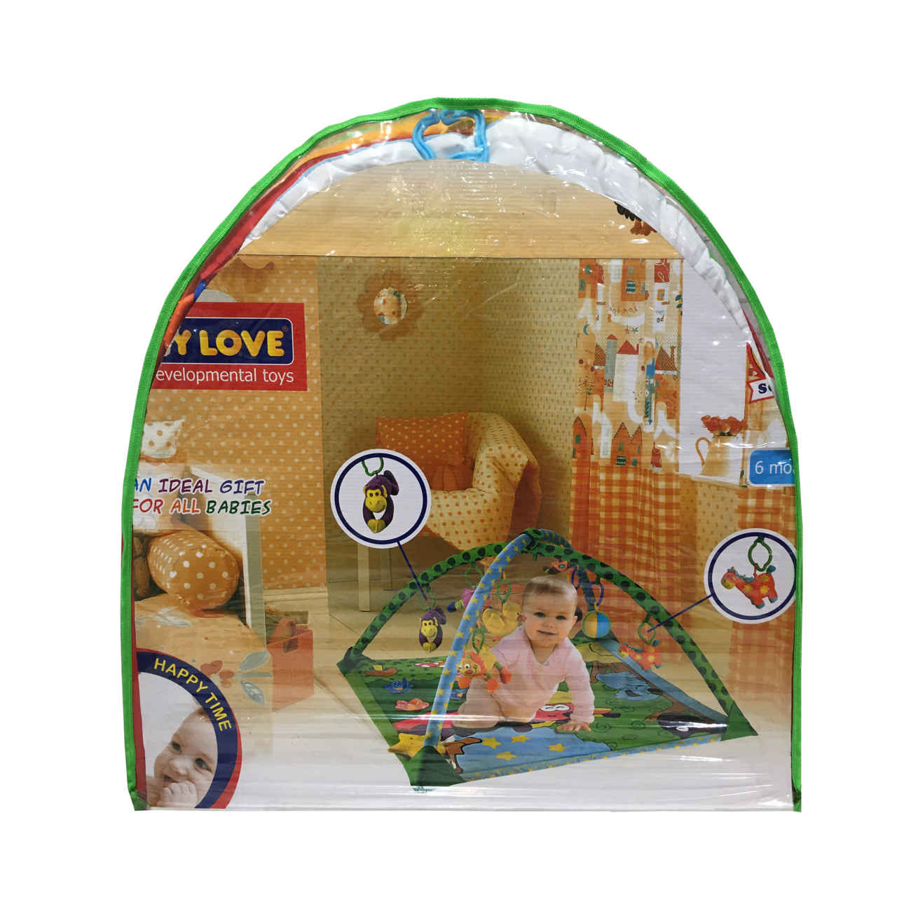 Tapis d’éveil pour bébé sur le thème de la ferme – Doux, lavable, avec jouets suspendus et musique