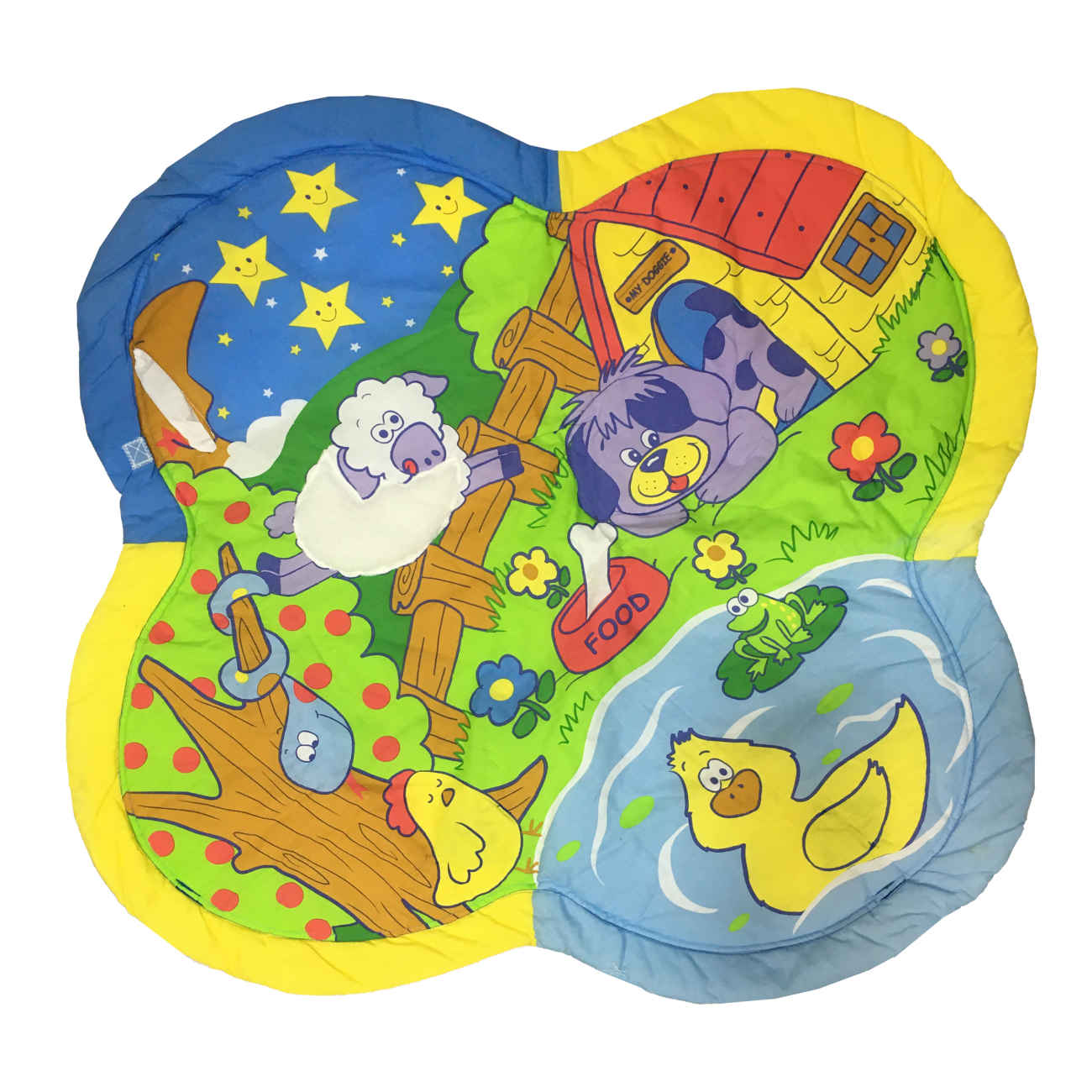 Tapis d’éveil pour bébé sur le thème de la ferme – Doux, lavable, avec jouets suspendus et musique