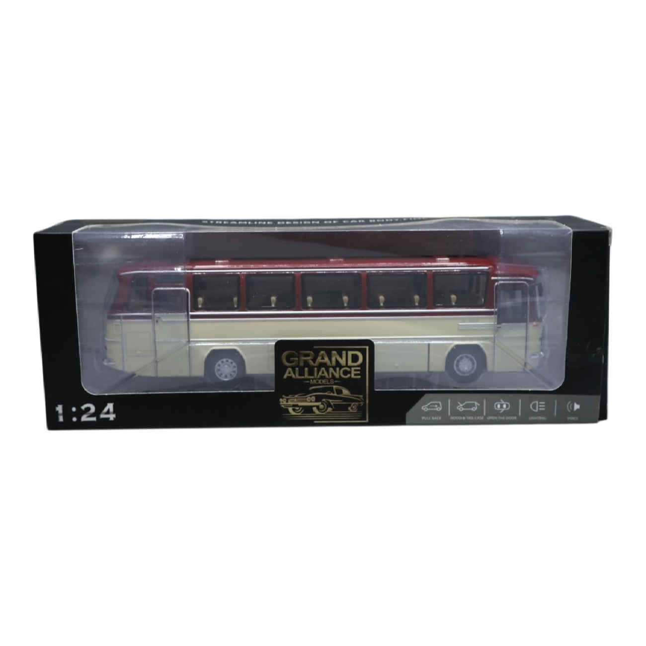 Bus Classique Grand Alliance en Métal Moulé – Corps en Métal, Détails Réalistes et Jouet de Collection pour Enfants