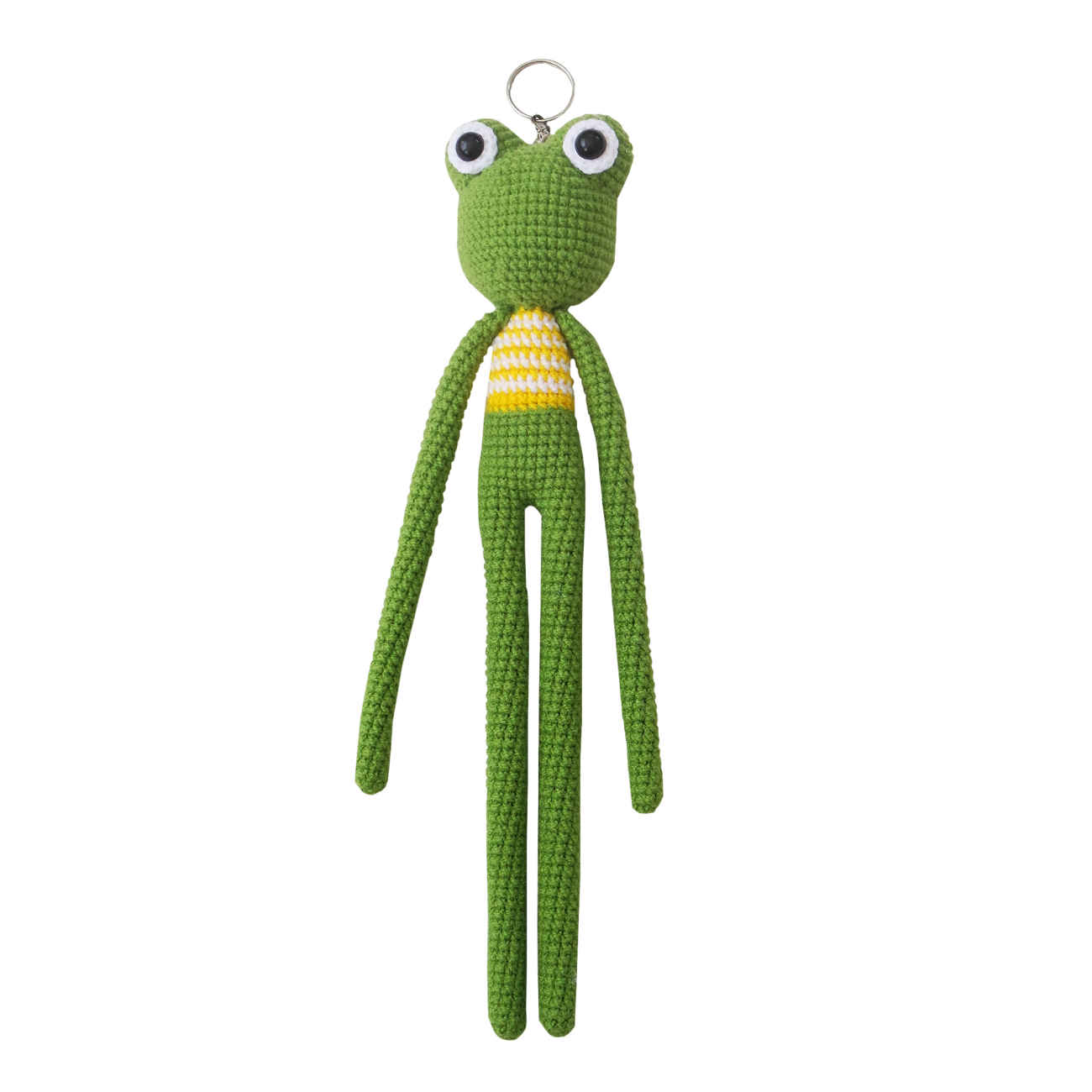 Porte-clés au Crochet Fait Main – Grenouille Charmante, Accessoire pour Sacs, Clés & Cadeaux