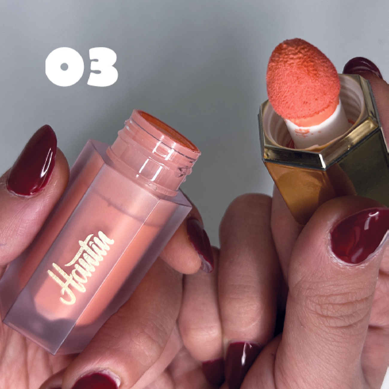 Blush Liquide Hantin – Haute Pigmentation et Fini Mat, Convient à Tous Types de Peau – Teinte n°03