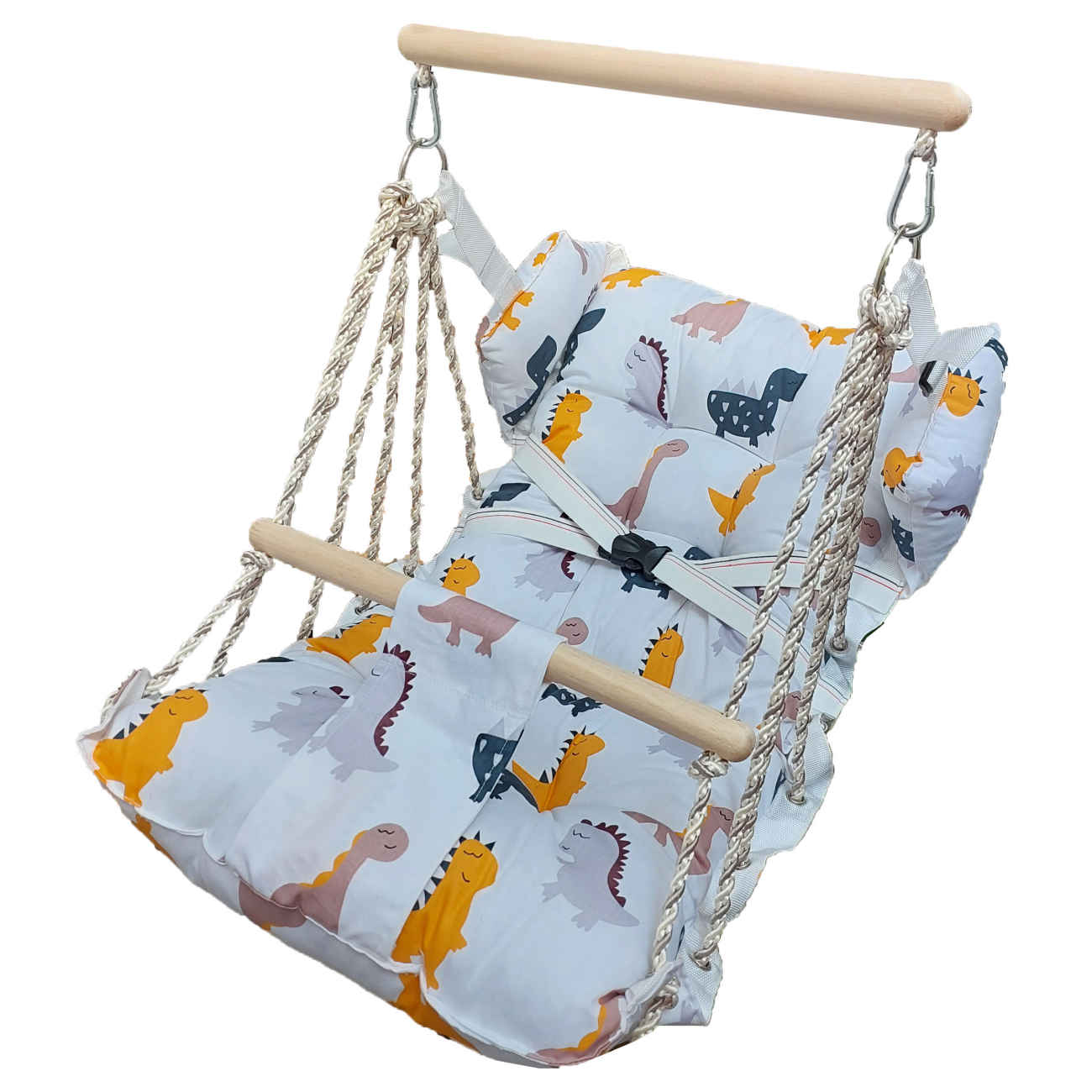 Balançoire Bébé Dinosaure Bleu Clair – Hamac Doux, Sûr et Facile à Transporter pour Nouveau-nés et Tout-petits