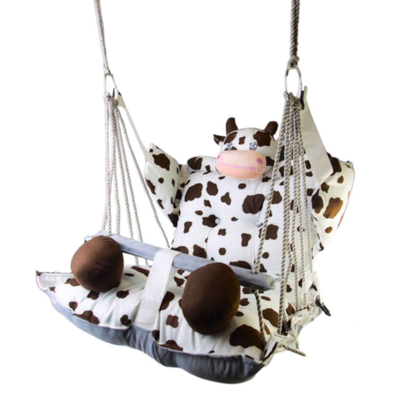 Balançoire Bébé et Tout-petit Relaxante à Motif Vache – Couleur Blanche, Confortable et Durable