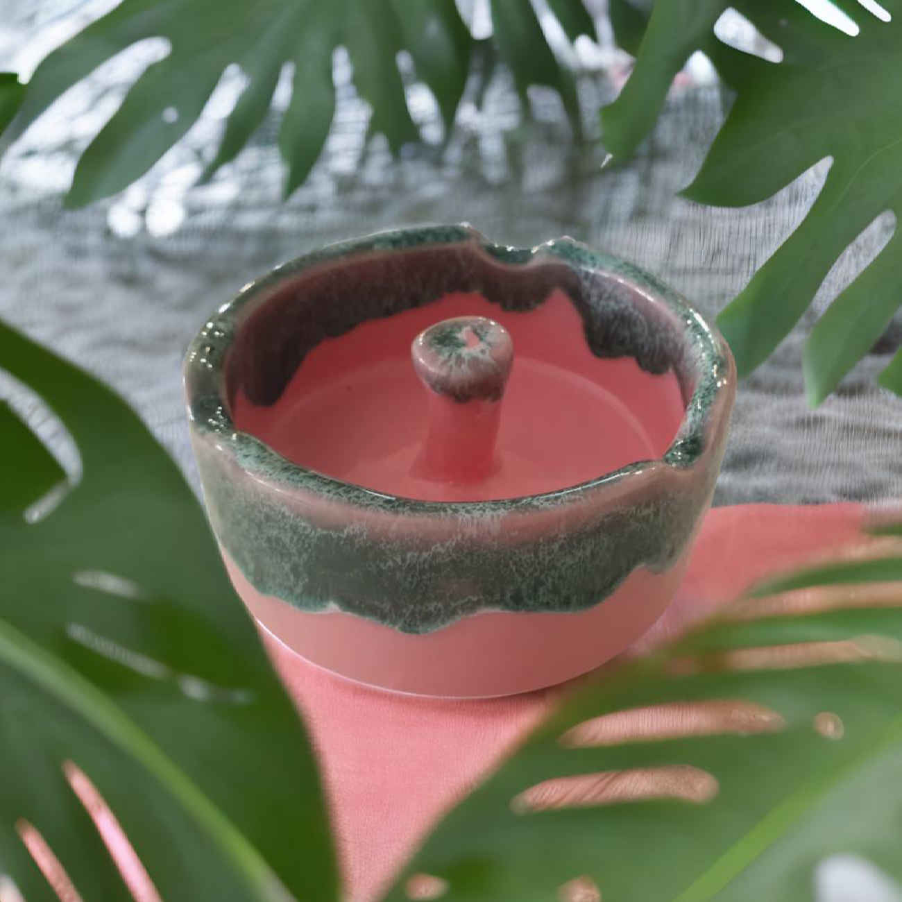 Cendrier en céramique moderne – Pour usage intérieur et extérieur, couleur rose