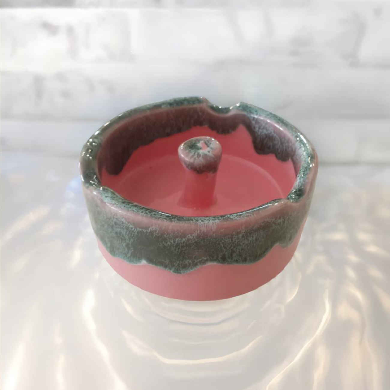 Cendrier en céramique moderne – Pour usage intérieur et extérieur, couleur rose