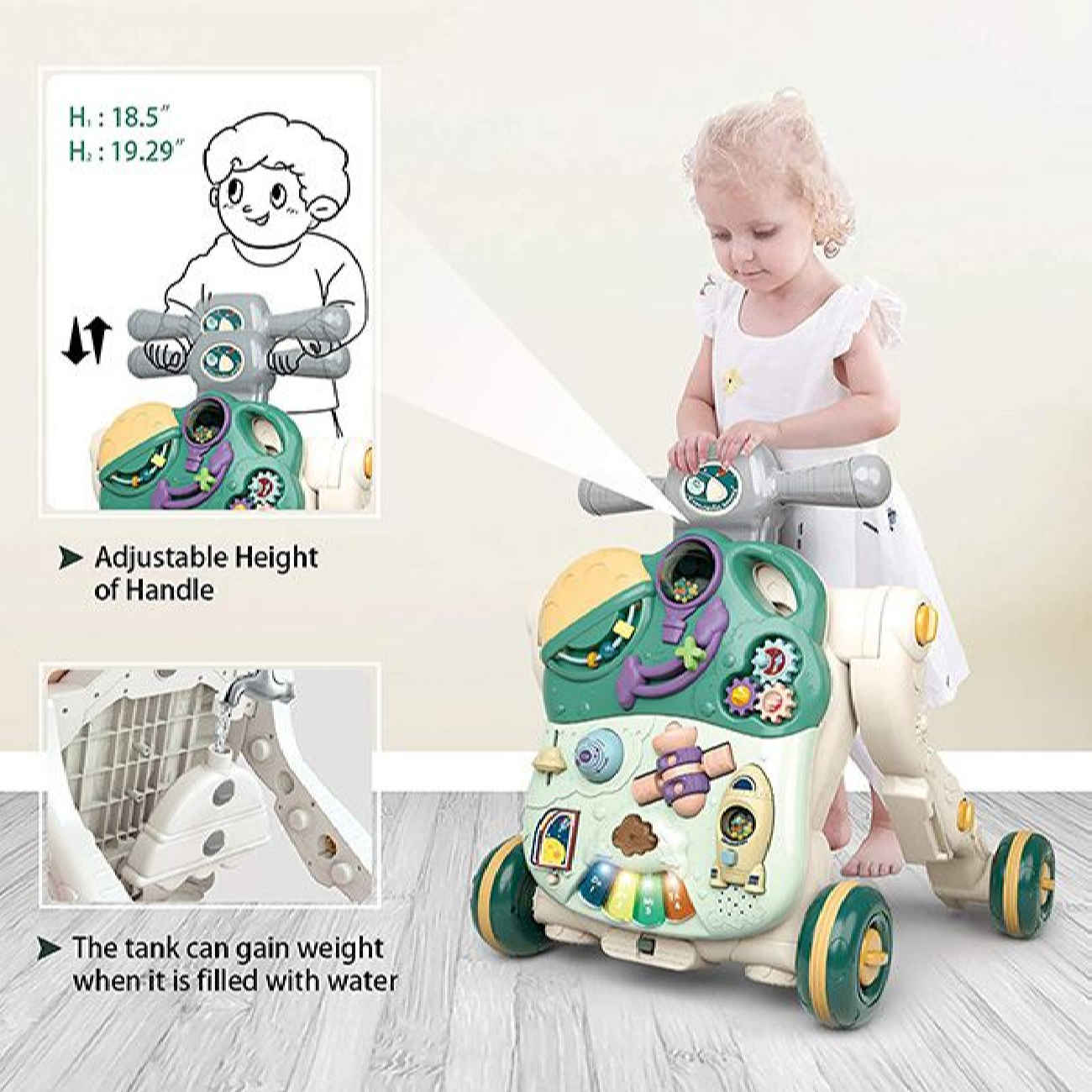 Trotteur multifonction pour bébés – Sécurisé et réglable, adapté aux garçons et aux filles