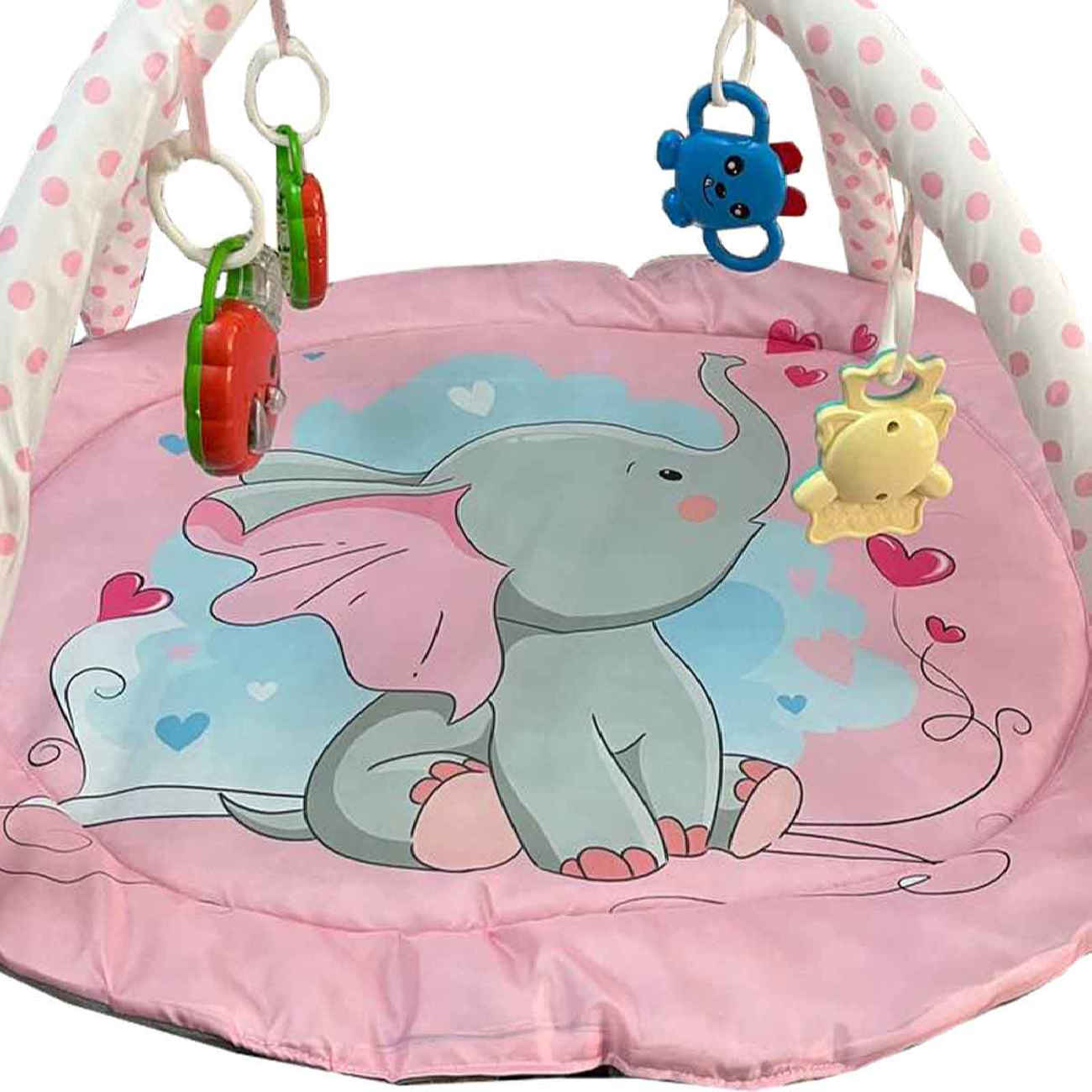 Tapis d’éveil bébé éléphant rose – Aventure douce et confortable pour votre bébé