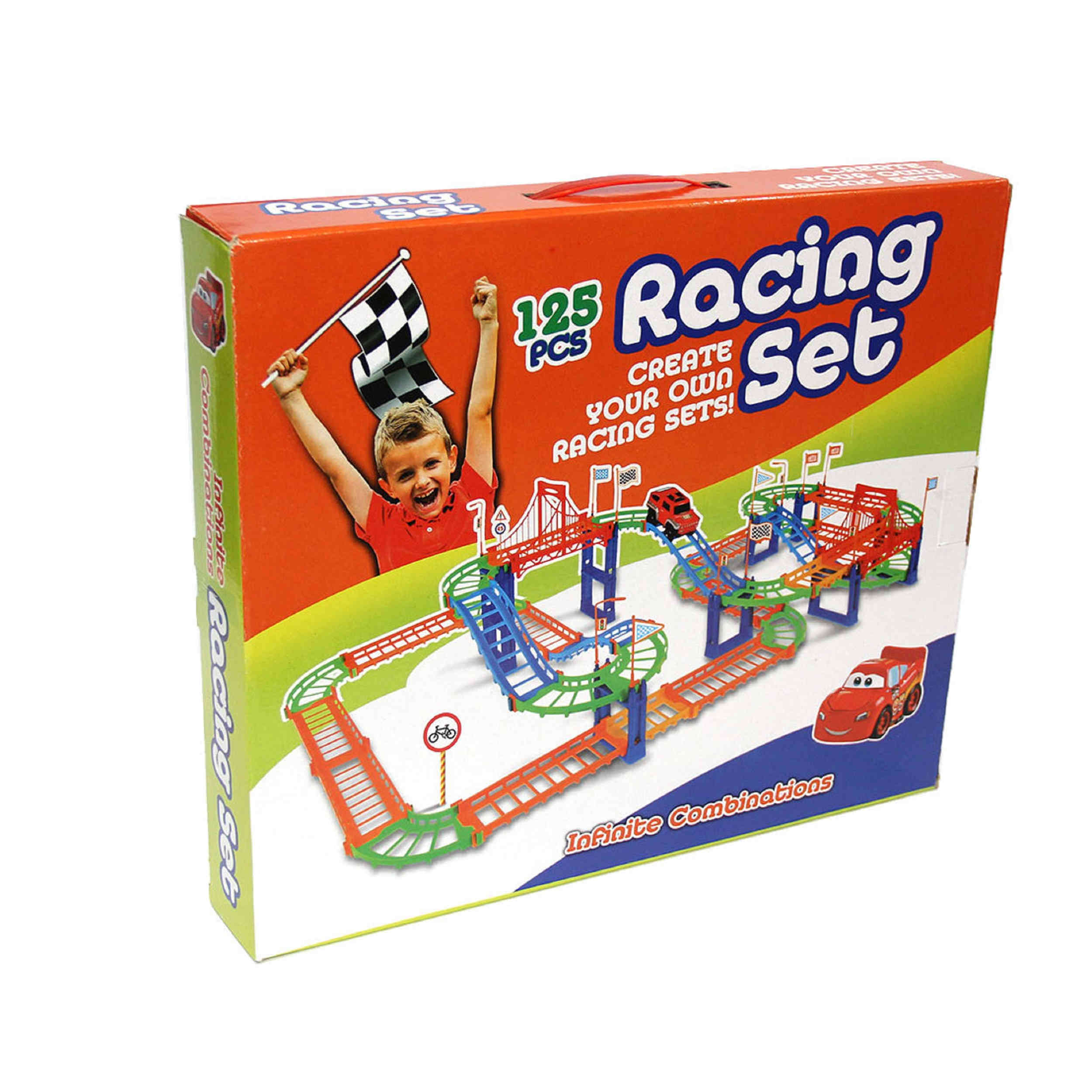 Circuit de Course pour Enfants – Voitures Rapides & Amusement Infini avec 125 Pièces