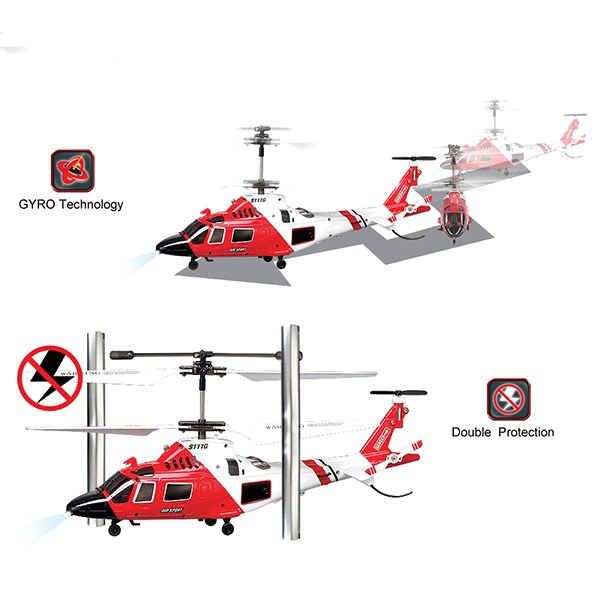 Hélicoptère RC Syma S111G – Double Moteur & Télécommande Facile pour un Vol Intérieur Fluide