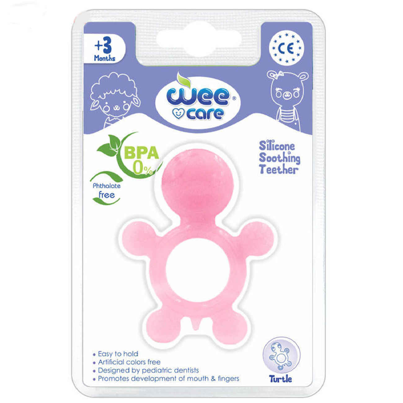 Jouet de Dentition We Care – Tortue Bleue Souple pour un Soulagement Apaisant