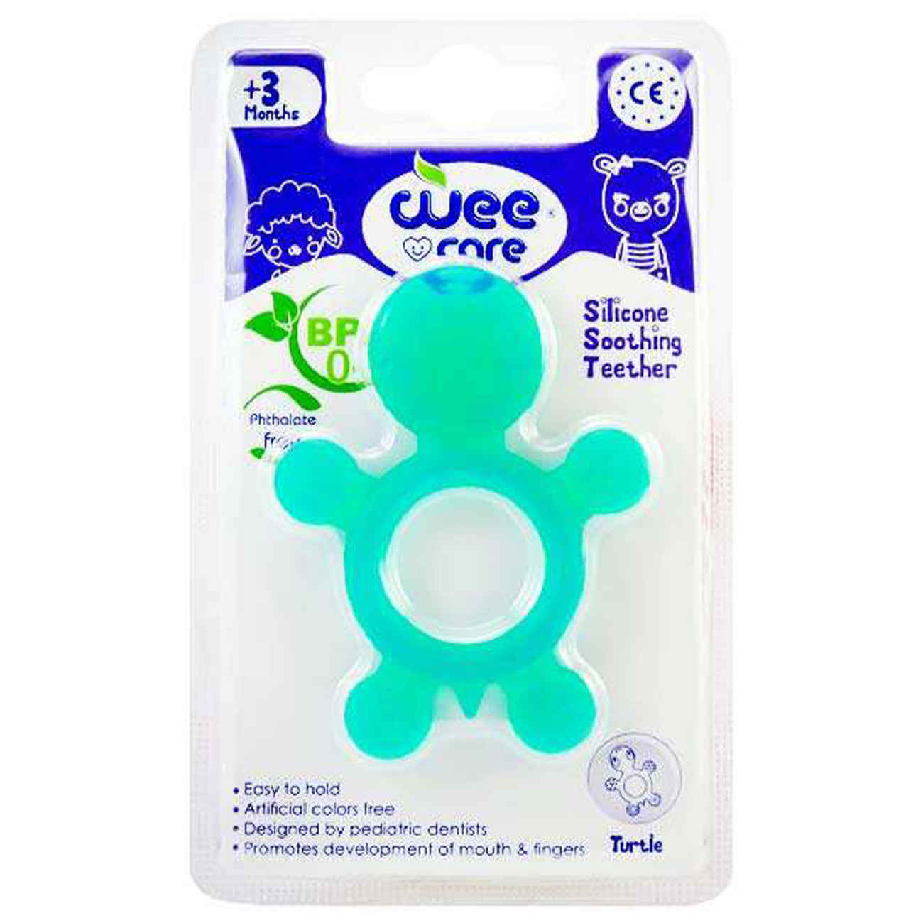 Jouet de Dentition We Care – Tortue Bleue Souple pour un Soulagement Apaisant