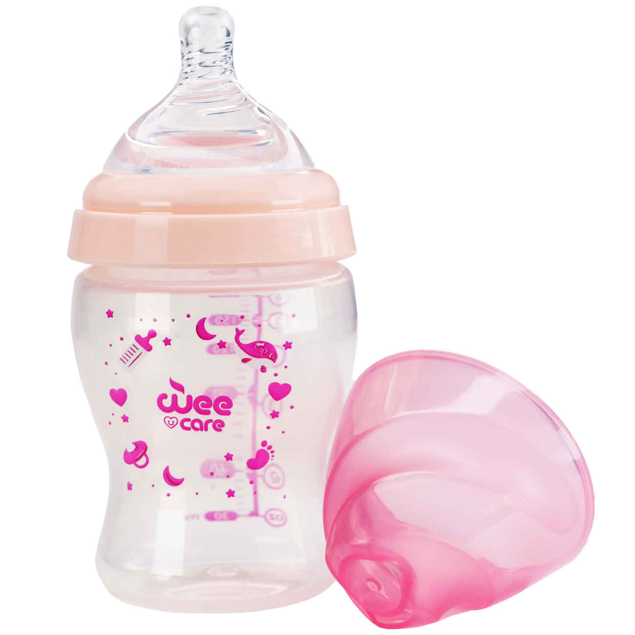 Biberon Bébé Wee Care Modèle Mom Sense à Large Col – Anti-Colique et Sans BPA, 180 ml