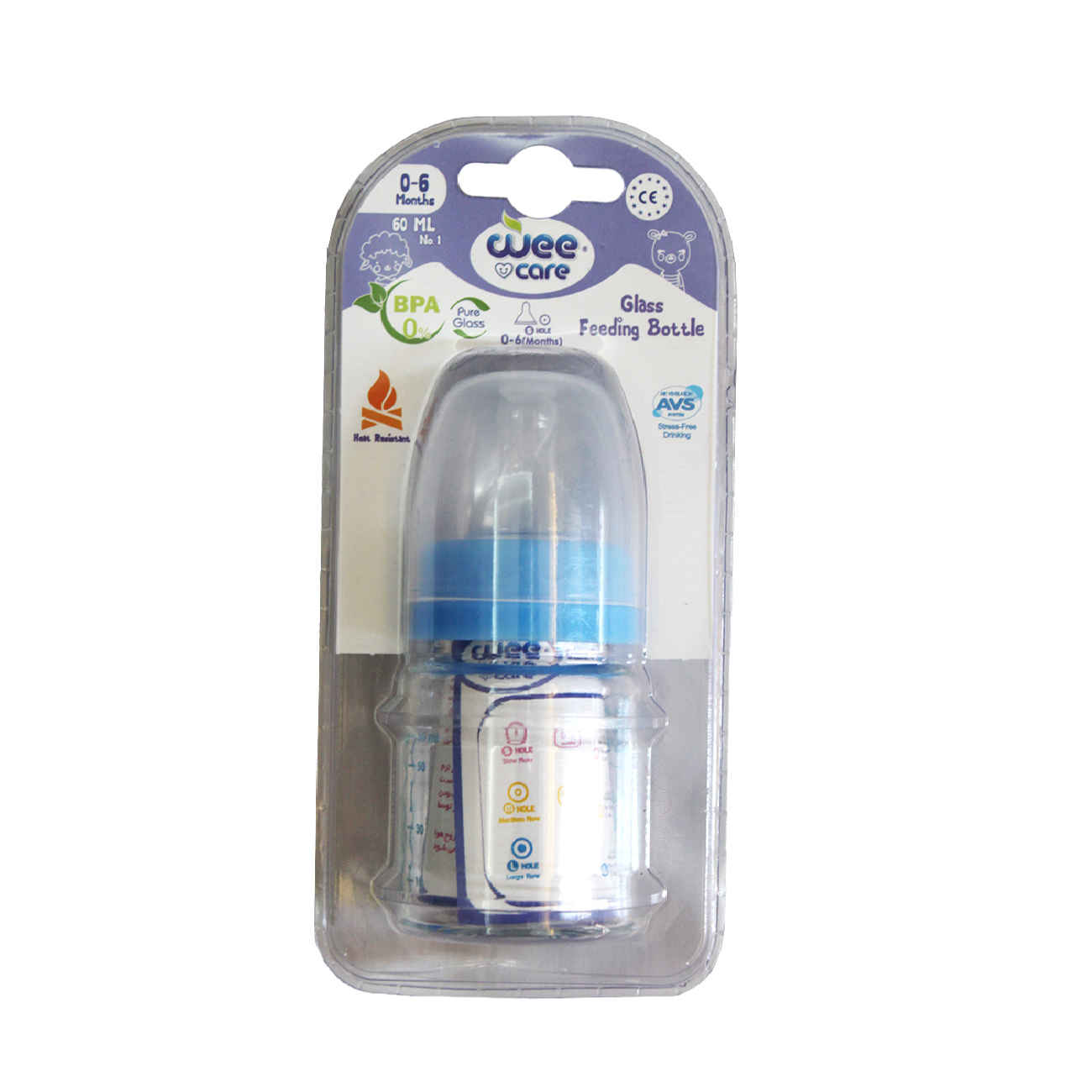 Biberon Bébé Wee Care en Pyrex – 60 ml