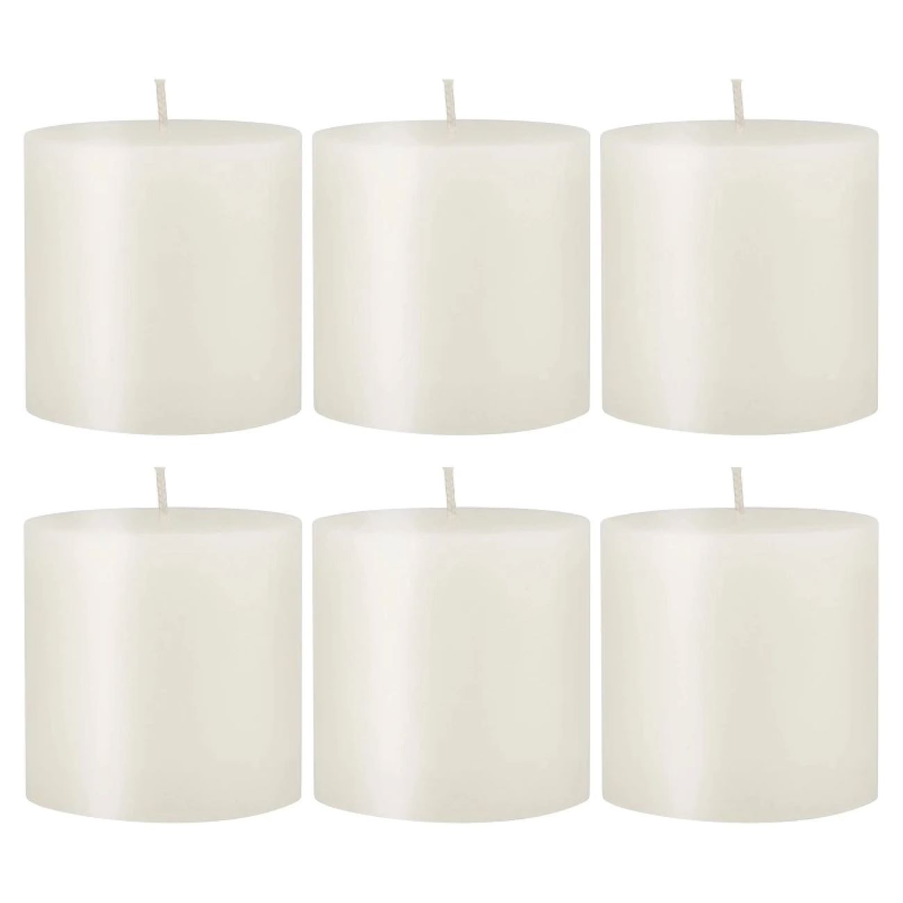 Bougie colonne – Classique et sans parfum, adaptée pour la maison et les événements, coloris blanc (6 pièces)