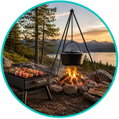 Équipement de cuisine pour feu de camp