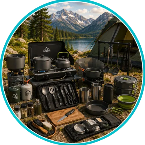 Équipement de cuisine pour feu de camp